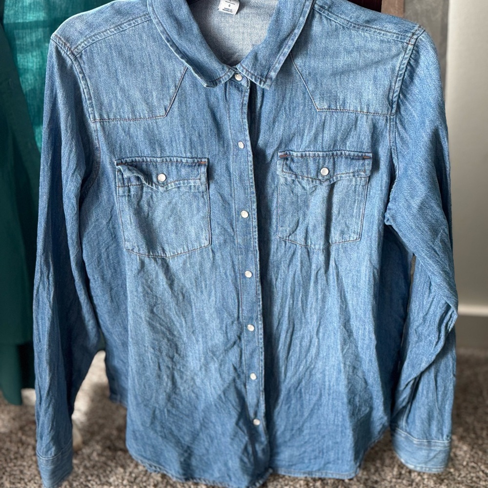 Denim Button-Up Shirt